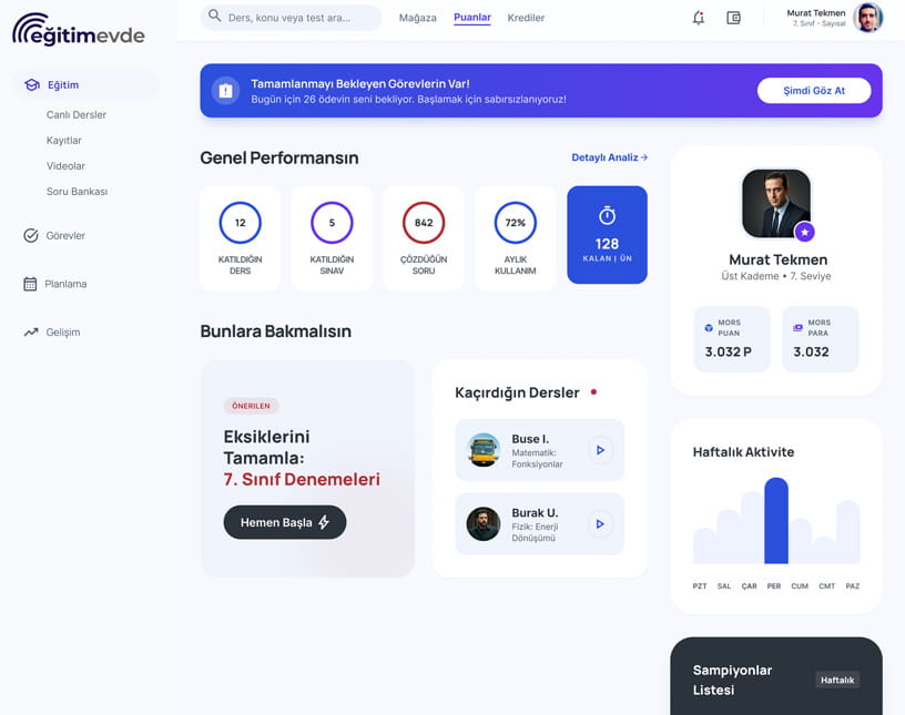 Eğitim Evde - Eğitim Platformu