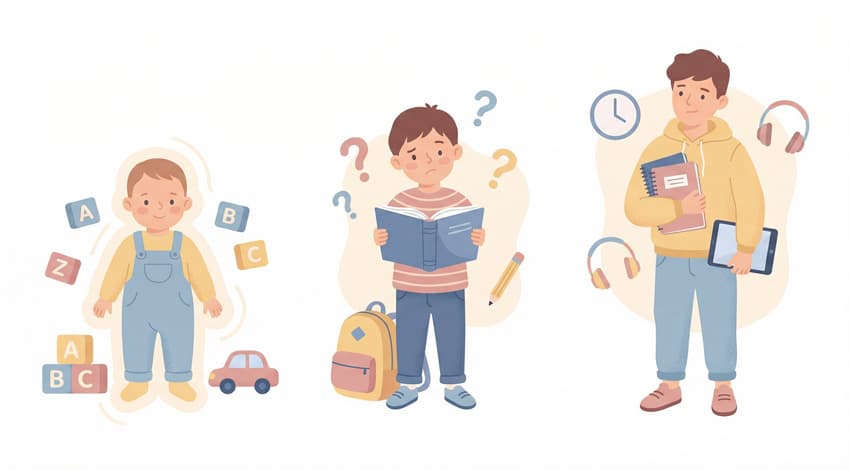 Yaş Gruplarına Göre Disleksi Belirtileri