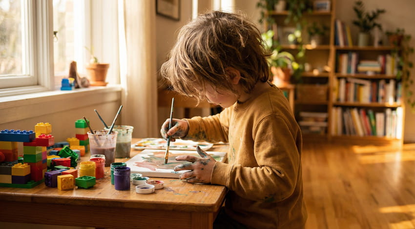 Disleksili çocuk yaratıcı düşünme etkinliği sırasında